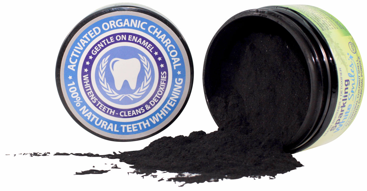 Activated Charcoal Powder for Natural Teeth Whitening, Cleaning and Detoxifying - Coconut Shell Activated Charcoal - Natural Teeth Whitener - for a Healthy Smile